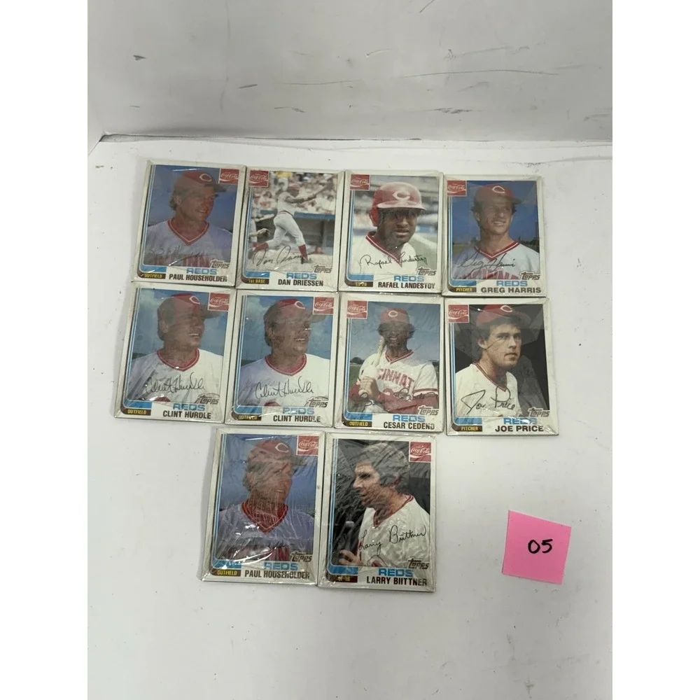 1982 TOPPS COKE COCA-COLA Lot Of 10 Cards CINCINNATI REDS Players Lot #5
